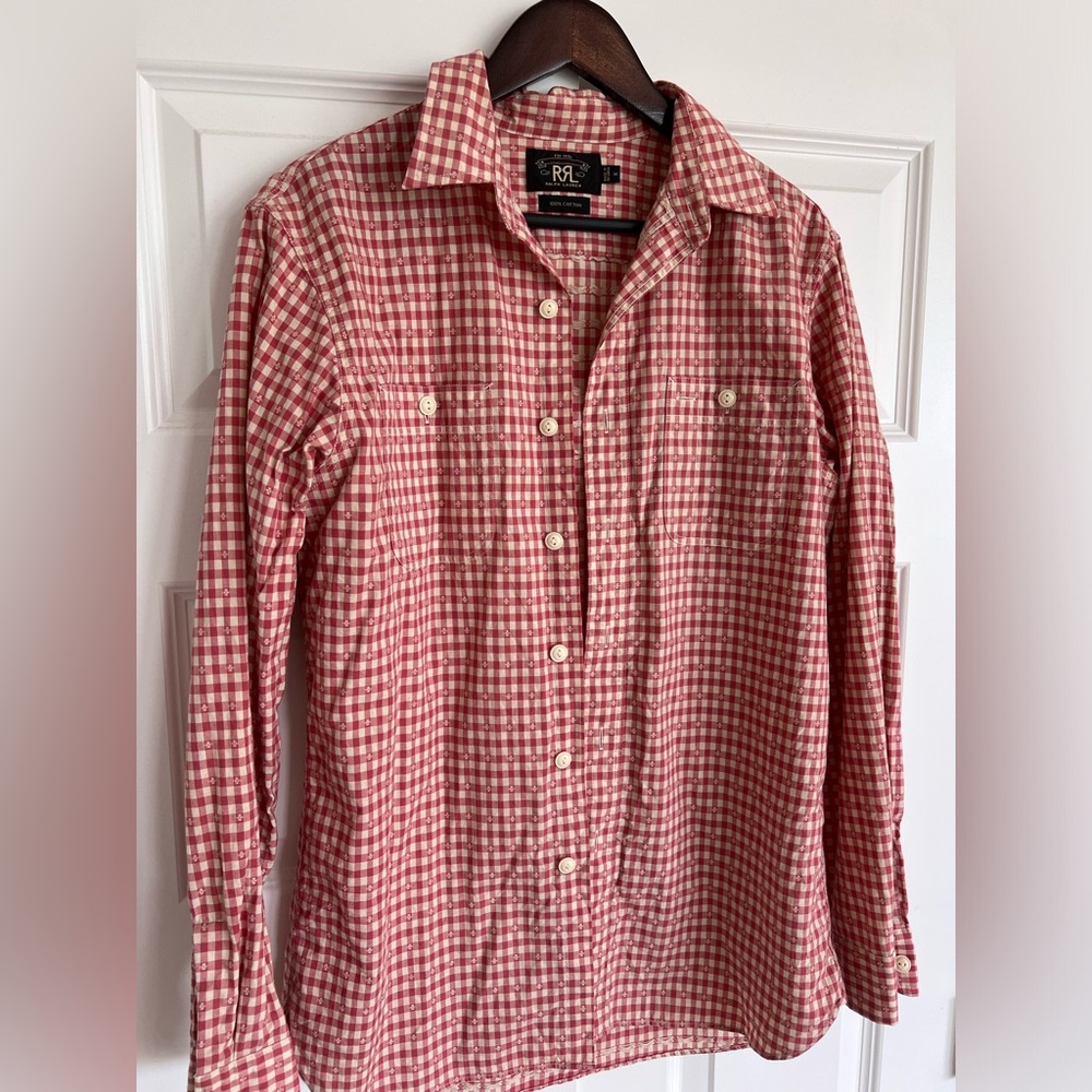 RRL Western button down unique fabric, limited run